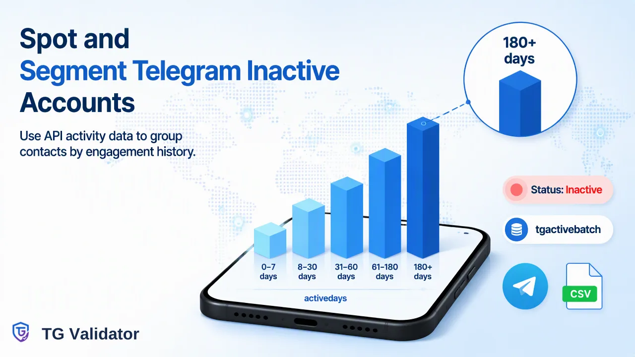 TG Validator workflow illustration for Telegram Inactive Accounts in a Contact List: How to Spot and Segment Them